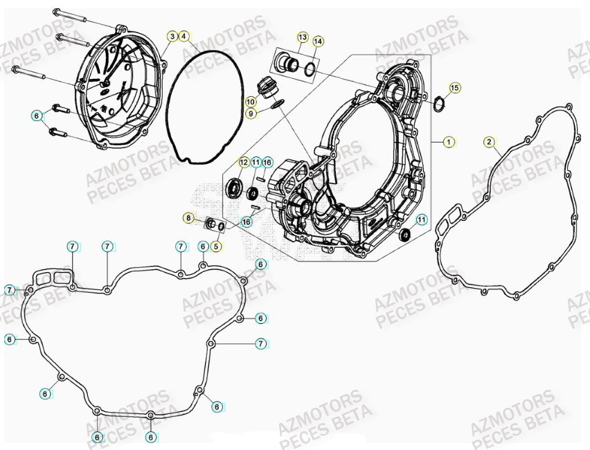 BOUCHON ARBRE COUVERCLE D EMBRAYAGE BETA pour COUVERCLE EMBRAYAGE de RR 480 RACING 23