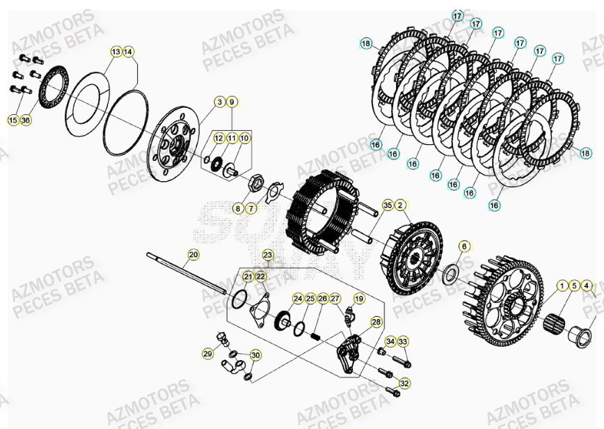 EMBRAYAGE BETA Pièces Origine BETA RR 4T RACING 480 - (2023)