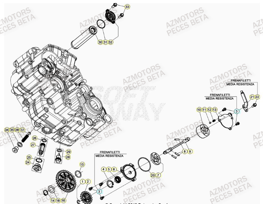 BOUCHON FILTRE HUILE BETA pour POMPE A HUILE de RR 480 RACING 23