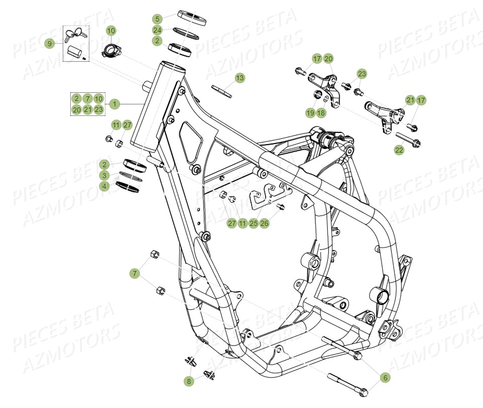 Chassis BETA Pièces Beta RR 4T 350 Enduro - 2018