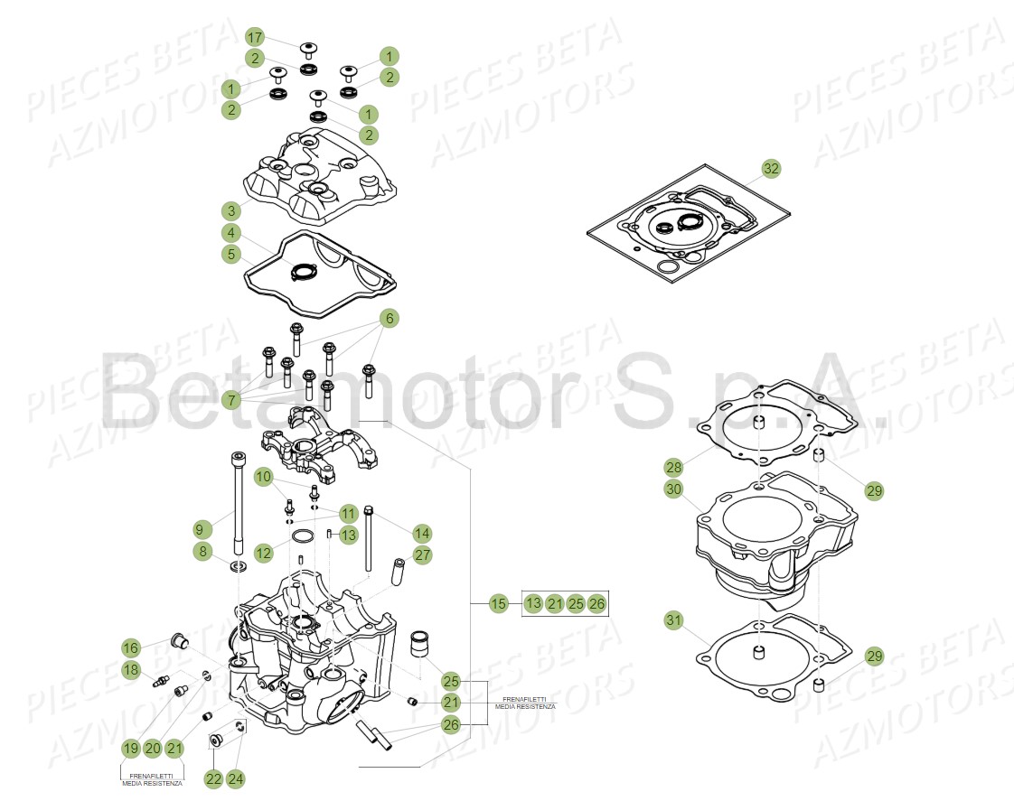 CYLINDRE CULASSE BETA RR 4T 350 2018