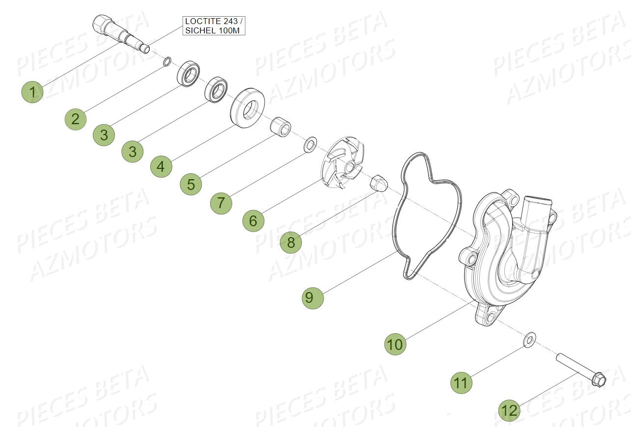 Pompe A Eau BETA Pièces Beta RR 4T 390 Enduro - 2018
