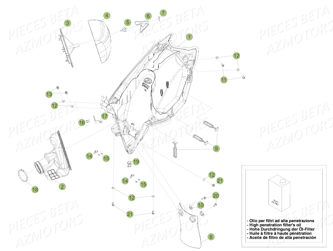 FILTRE A AIR RR 400 pour RR 4T 400 2011