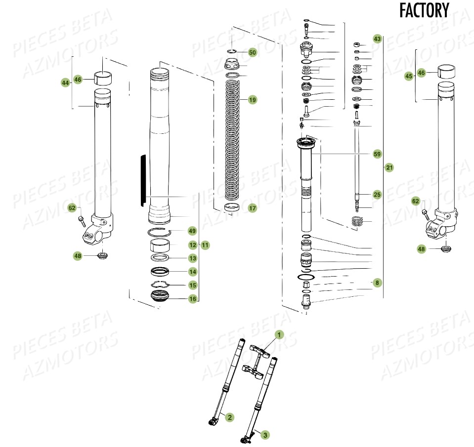 FOURCHE No SERIE 100593 A 100645 BETA RR 4T 400 2011