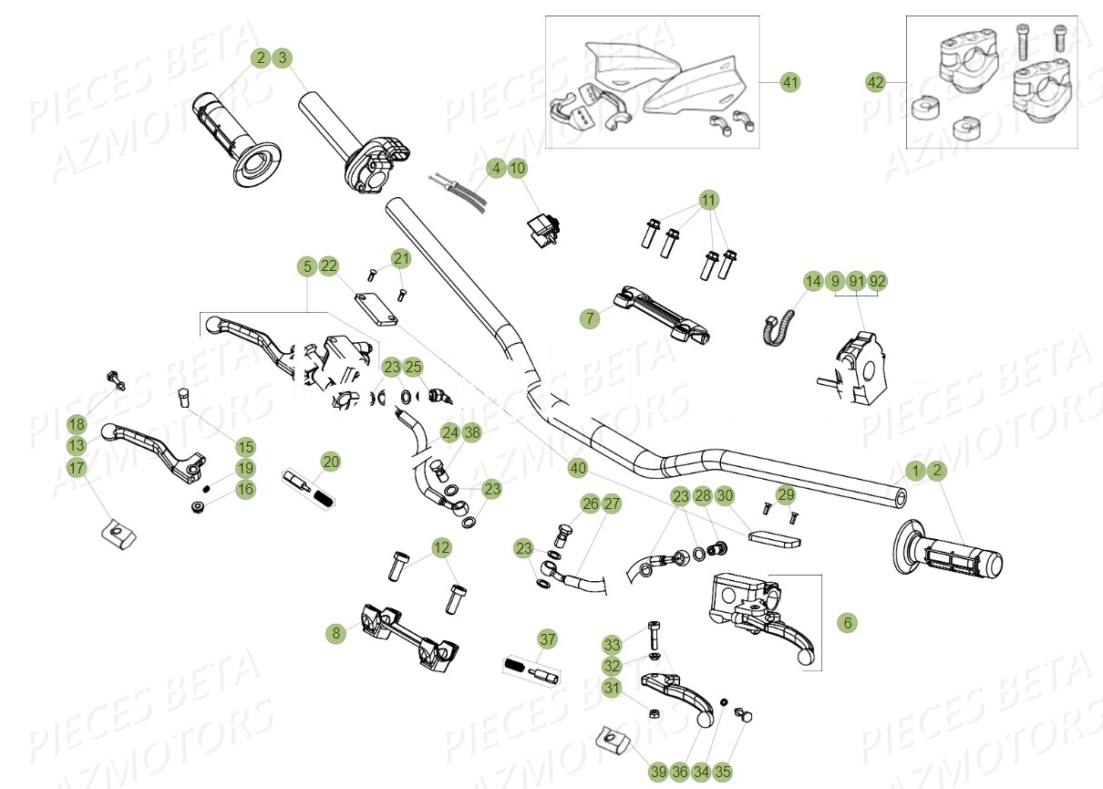 GUIDON RR 4T  07 BETA pour GUIDON COMMANDES de RR 4T 400 2011