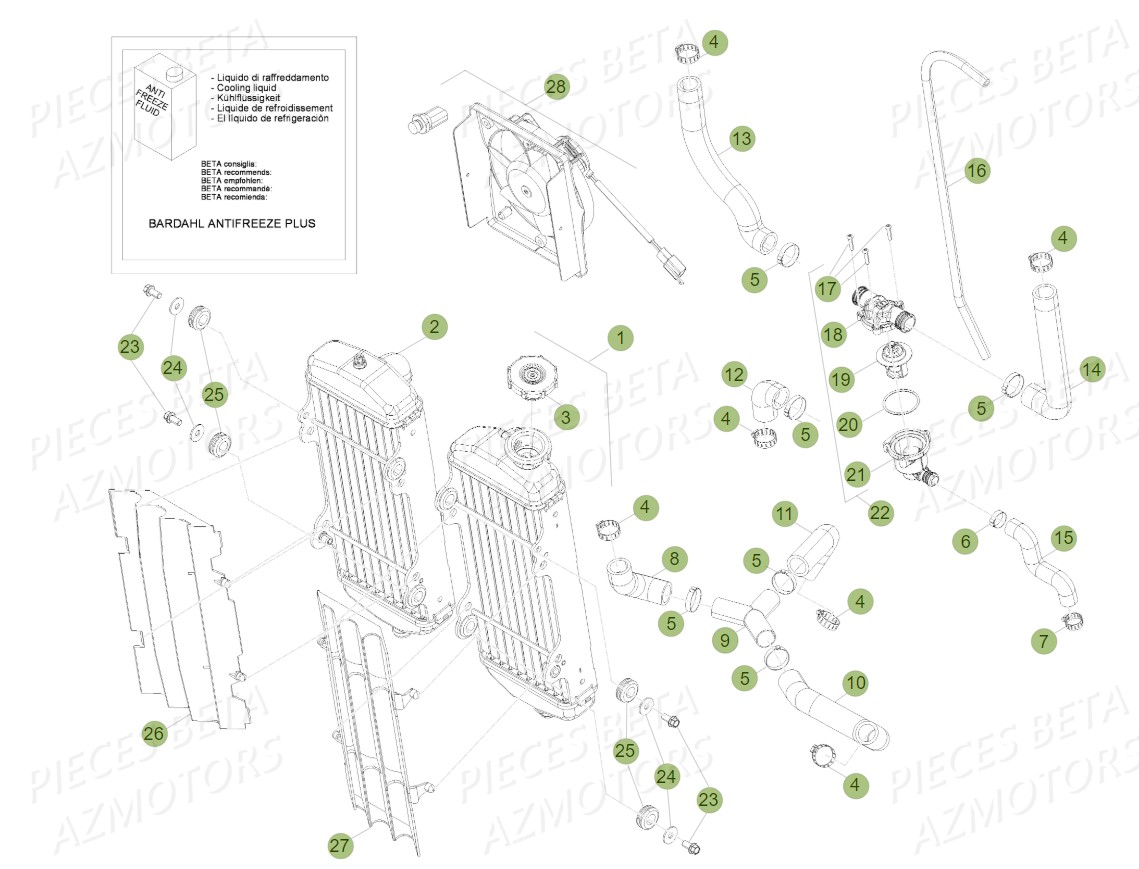 KIT ELECTRO VENTILATEUR RR 4TMY 10 BETA pour RADIATEUR de RR 4T 400 2011