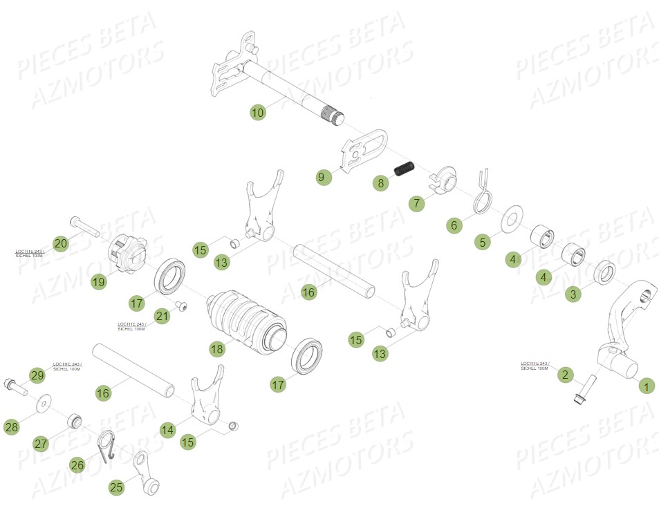 SELECTEUR_DE_VITESSES BETA Pièces Beta RR 4T 400 Enduro - 2011