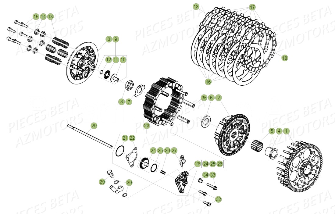 Embrayage BETA Pièces Beta RR 4T 480 Enduro - 2018