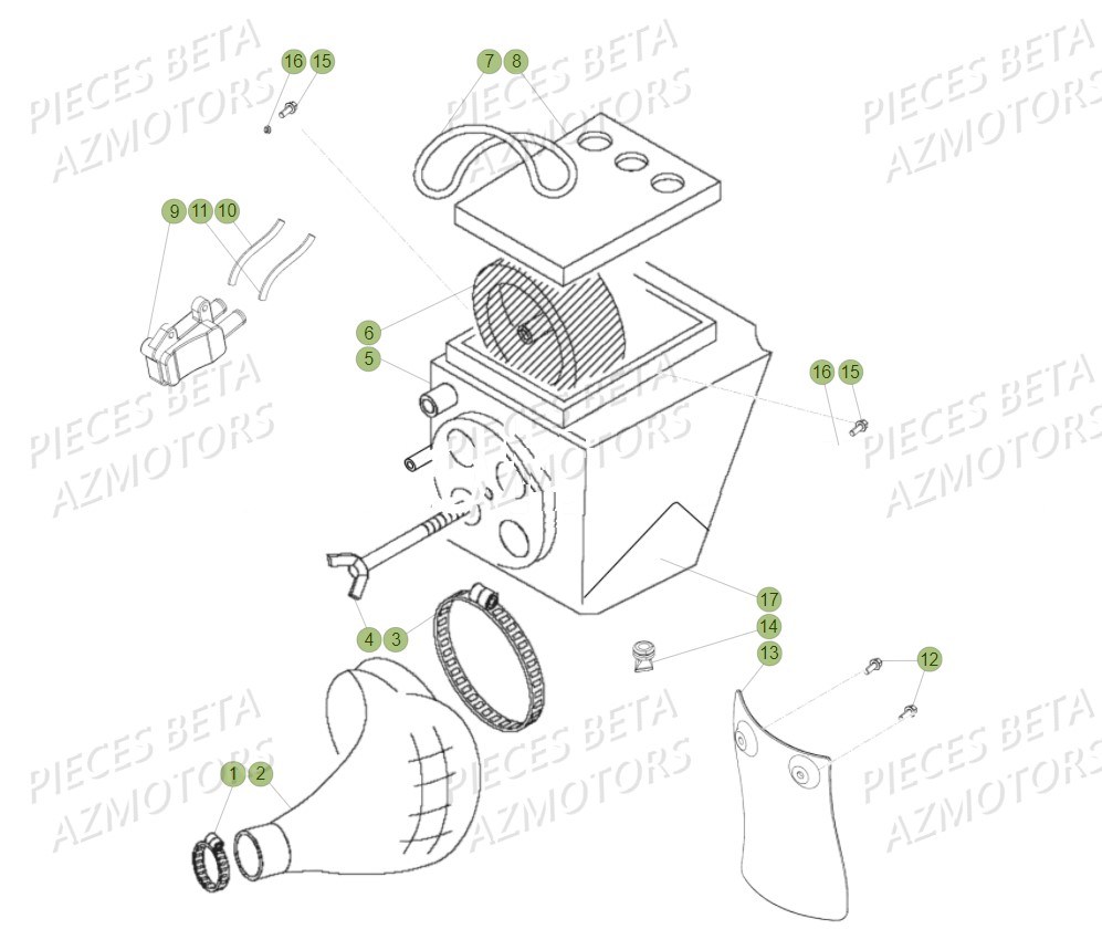 Boitier Du Filtre BETA Pièces Beta RR 50 SPORT - 2018