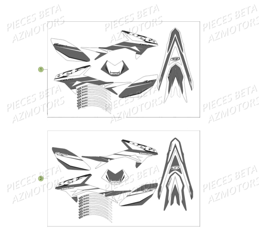 Kit Autocollants BETA Pièces Beta RR 50 SPORT - 2018