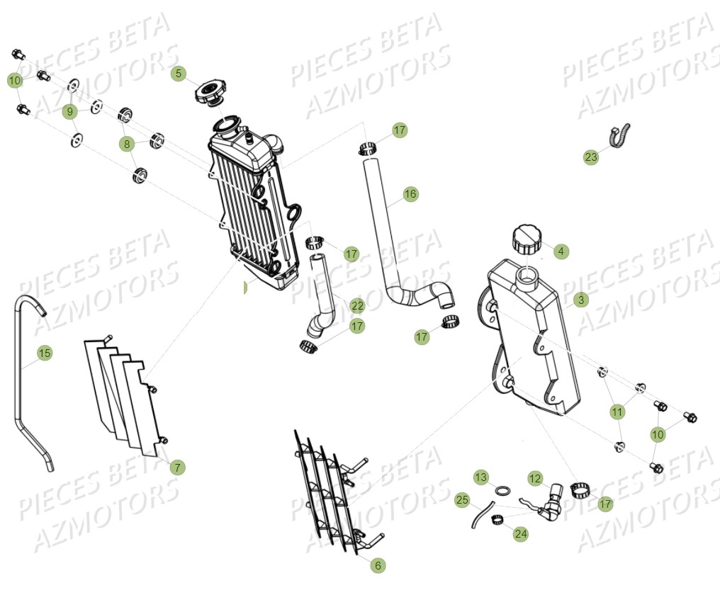 RADIATEUR BETA Pièces RR Enduro 50SPORT 2018