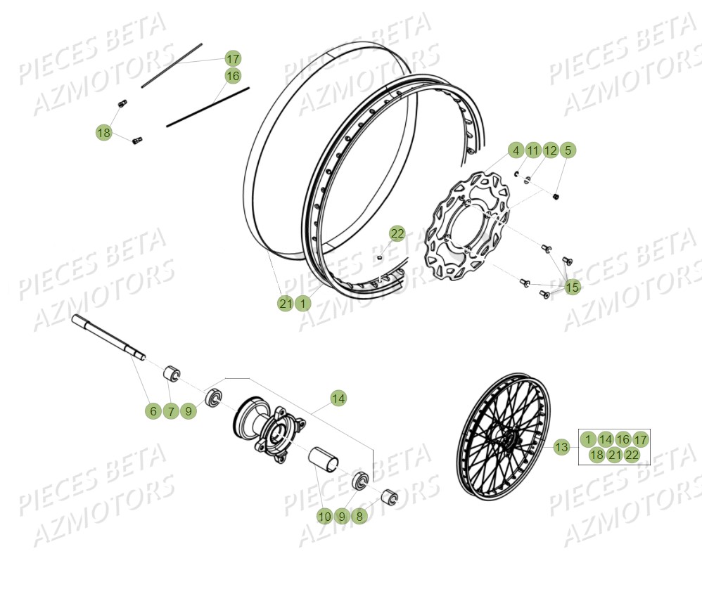 ROUE AVANT pour RR 50 SPORT 18