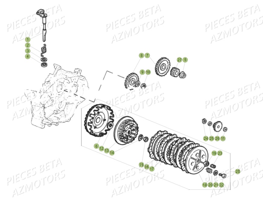 Transmission Principale Embrayage BETA Pièces Beta RR 50 SPORT - 2018