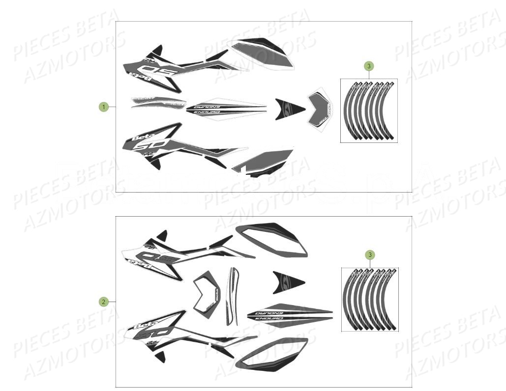 Autocollants BETA Pièces Beta RR 50 SPORT - 2019
