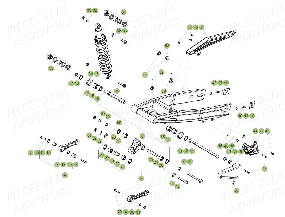 BRAS_OSCILLANT_AMORTISSEUR BETA Pièces Beta RR 50 SPORT - 2019