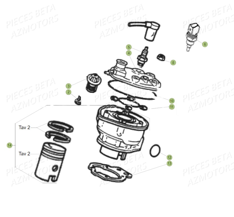 Cylindre Piston BETA Pièces Beta RR 50 SPORT - 2019
