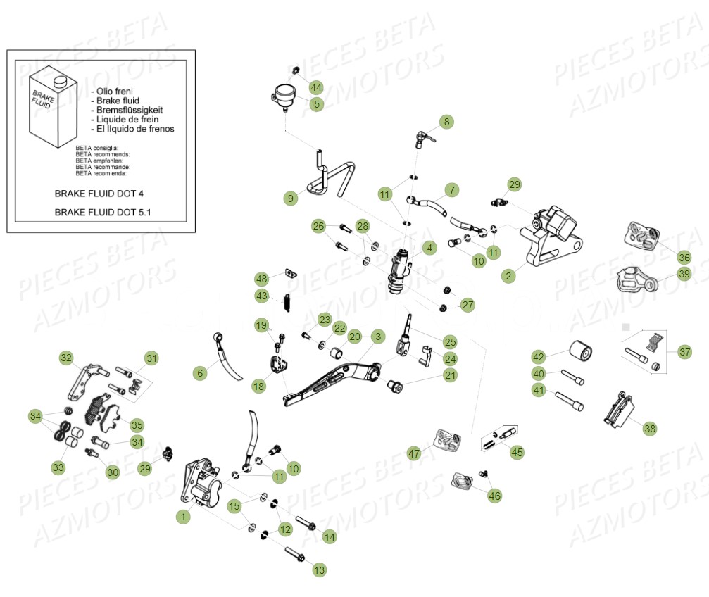 PASTILLES PINCE 25.03067/73 BETA pour FREINS de RR 50 SPORT 19