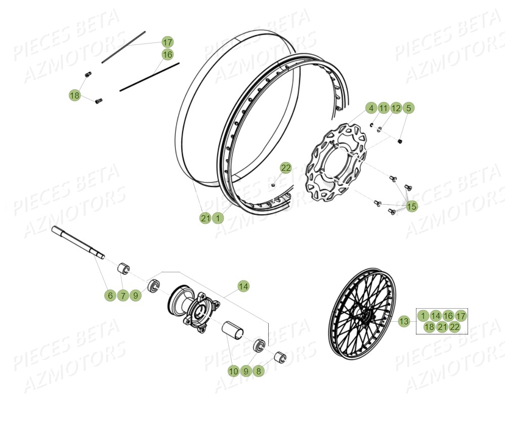 Roue Avant BETA Pièces Beta RR 50 SPORT - 2019