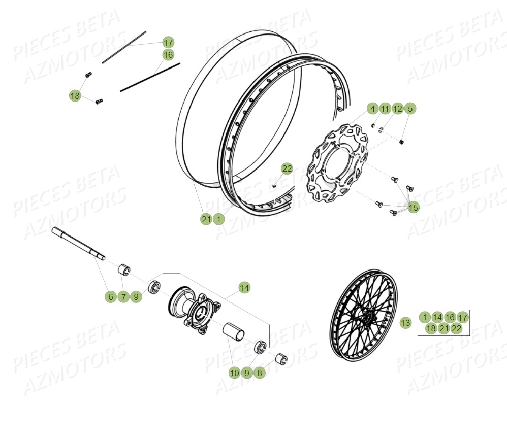 ROUE_AVANT BETA Pièces Beta RR 50 SPORT - 2019