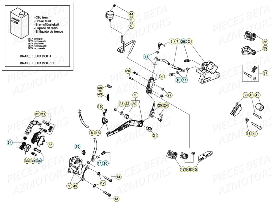 PASTILLES PINCE 25.03067/73 BETA pour FREINS de RR 50 SPORT 20