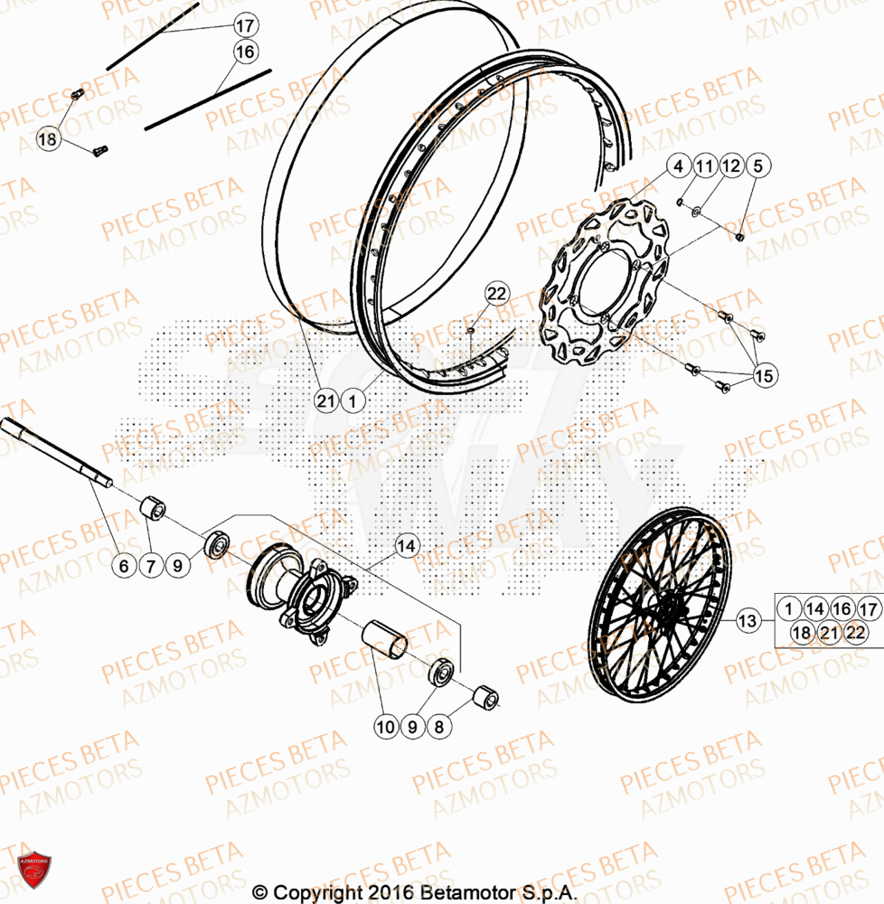 Roue Avant BETA Pièces Beta RR 50 SPORT - 2020