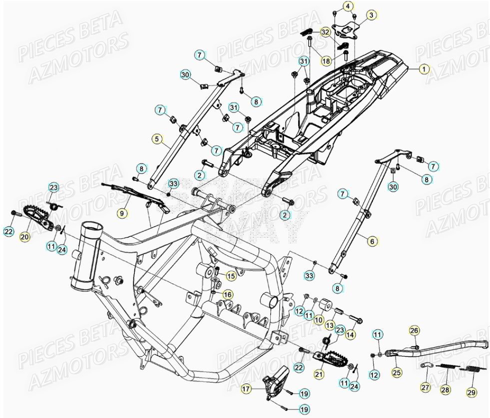 Accessoires Du Chassis BETA Pièces Beta RR 50 SPORT - 2021-2022