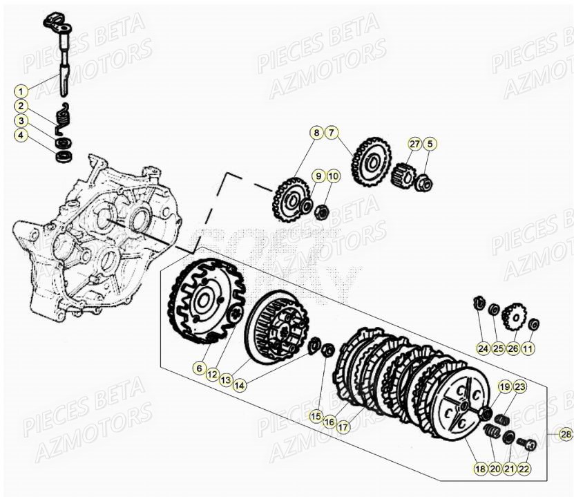 Embrayage BETA Pièces Beta RR 50 SPORT - 2021-2022