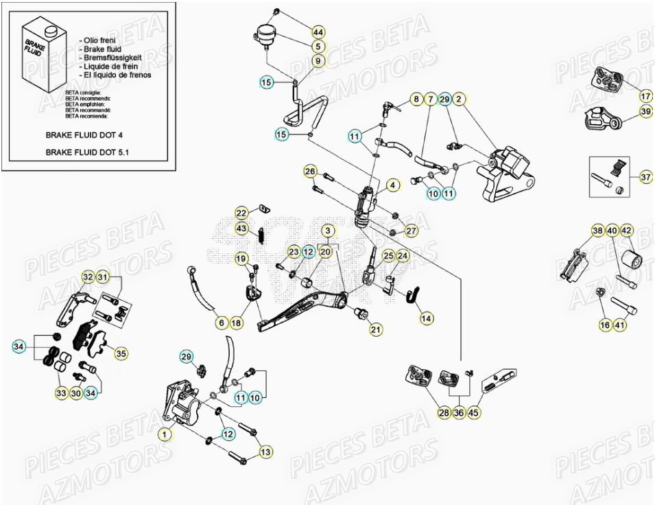 PASTILLES PINCE 25.03067/73 BETA pour FREINS de RR 50 SPORT 21
