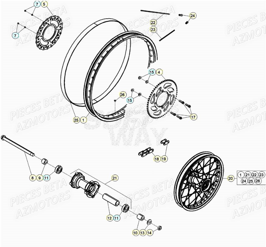 ROUE ARRIERE BETA RR 50 SPORT 21