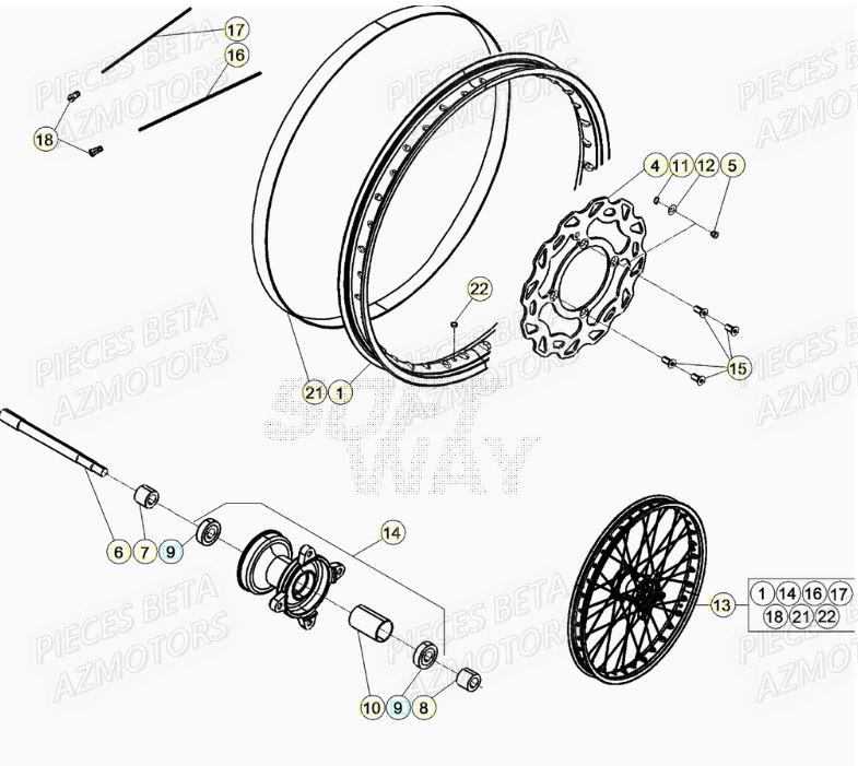 ROUE_AVANT BETA Pièces Beta RR 50 STANDARD - 2021