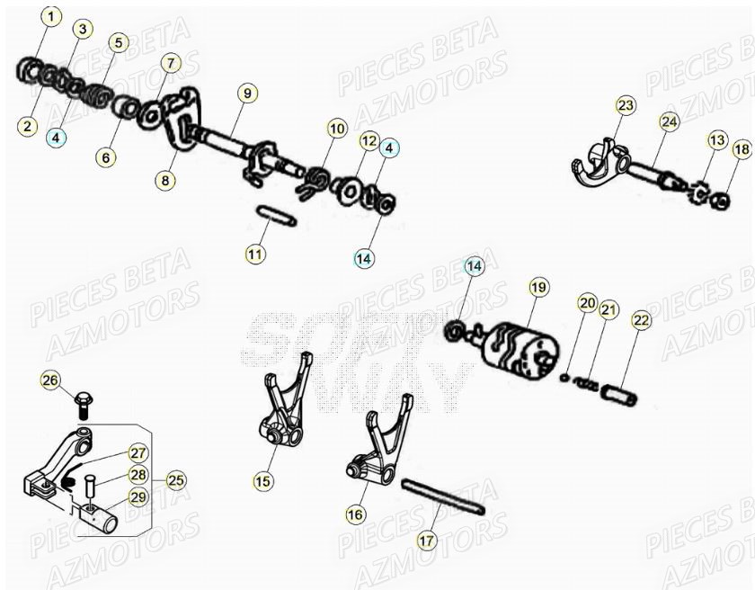 Selecteur De Vitesses BETA Pièces Beta RR 50 SPORT - 2021-2022