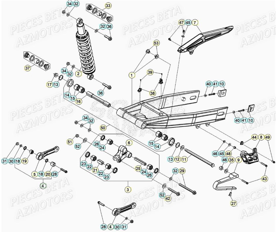 Suspension Arriere BETA Pièces Beta RR 50 SPORT - 2021-2022