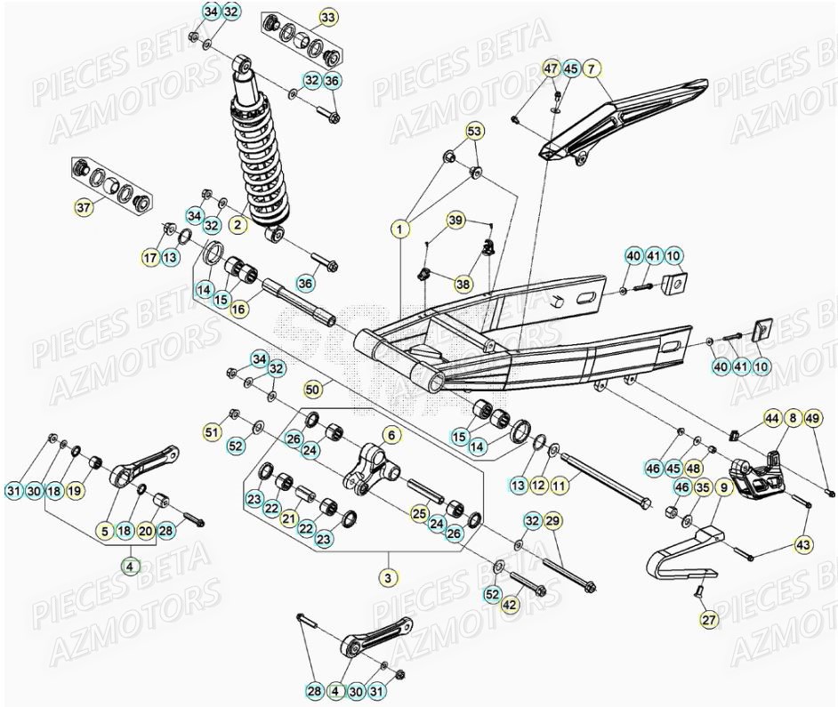 SUSPENSION_ARRIERE BETA Pièces Beta RR 50 STANDARD - 2021