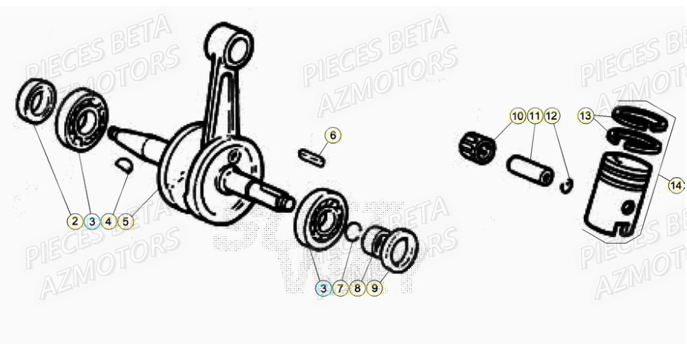 Vilebrequin BETA Pièces Beta RR 50 SPORT - 2021-2022