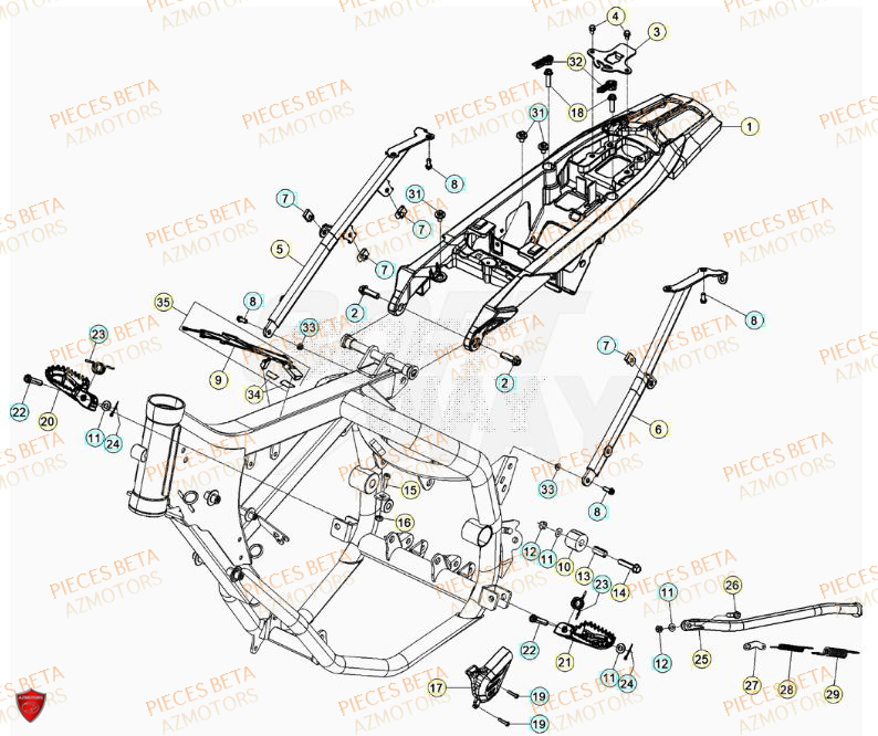 Accessoires Du Chassis BETA Pièces Beta RR 50 SPORT - 2023-2024