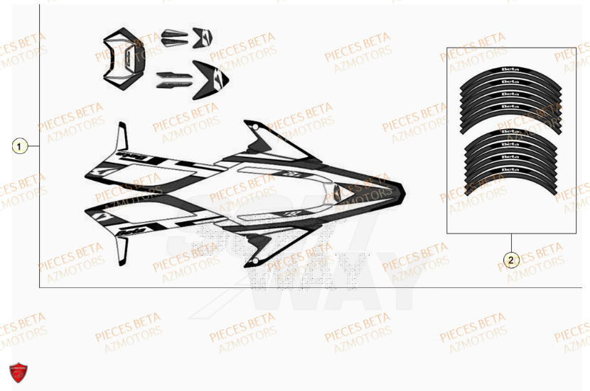 Autocollants BETA Pièces Beta RR 50 SPORT - 2023-2024