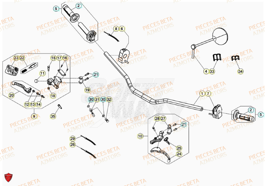 Guidon BETA Pièces Beta RR 50 SPORT - 2023-2024