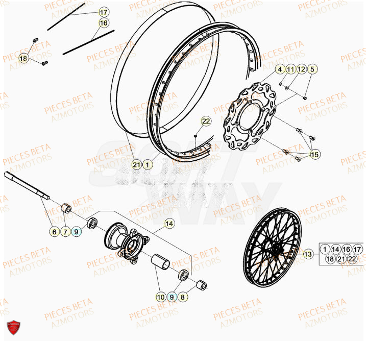 Roue Avant BETA Pièces Beta RR 50 SPORT - 2023-2024