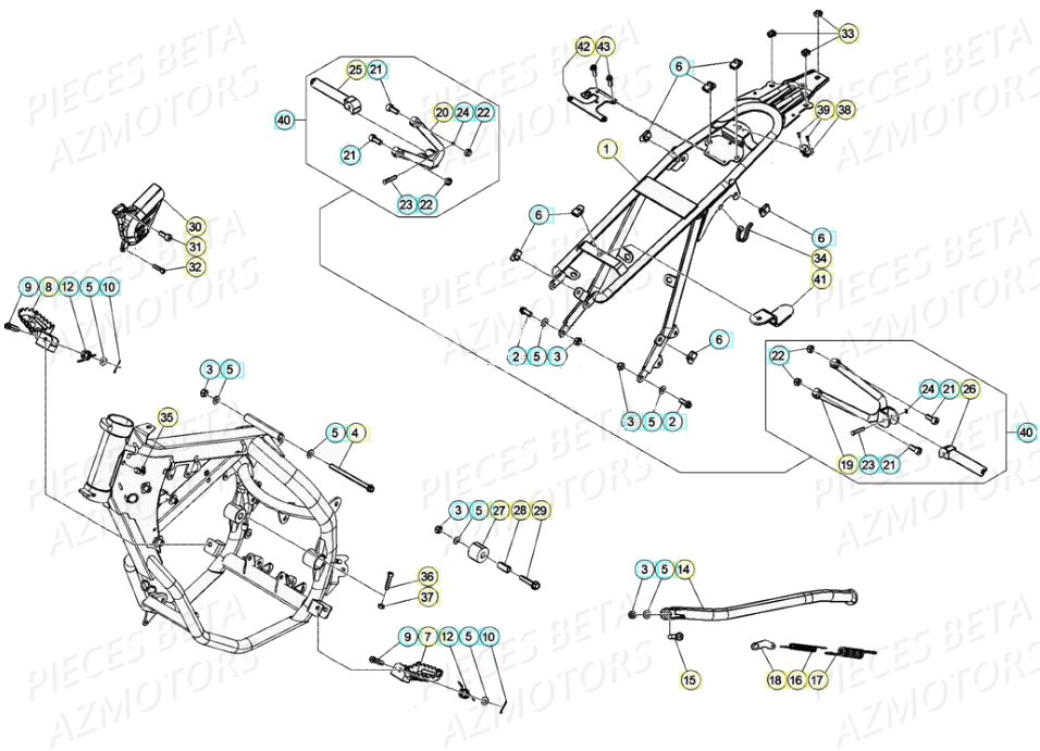 Accessoires Du Chassis BETA Pièces Beta RR 50 STANDARD - 2020