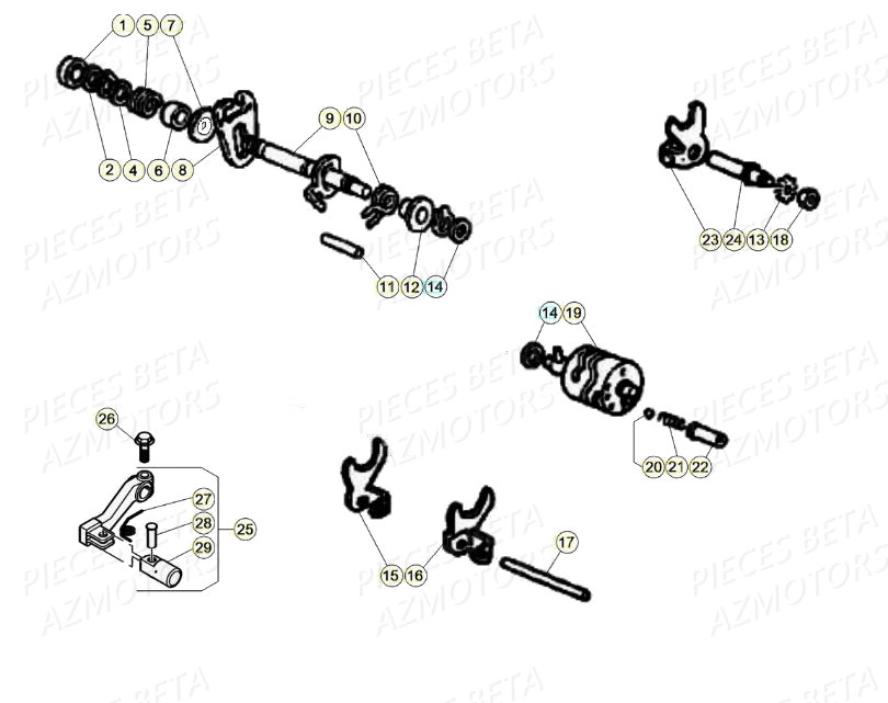 Commande Boite A Vitesses Selecteur BETA Pièces Beta RR 50 STANDARD - 2020