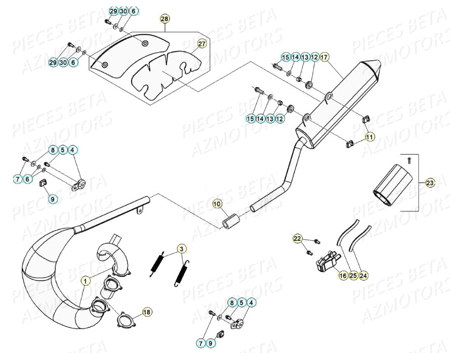 Echappement BETA Pièces Beta RR 50 STANDARD - 2020