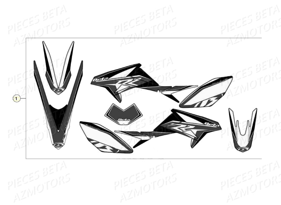 Stickers Autocollants Rr 50 Blanc BETA Pièces Beta RR 50 STANDARD - 2020