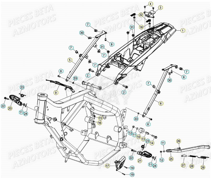 Accessoires Du Chassis BETA Pièces Beta RR 50 STANDARD - 2021-2022