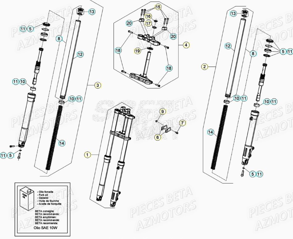 Fourche BETA Pièces Beta RR 50 STANDARD - 2021-2022