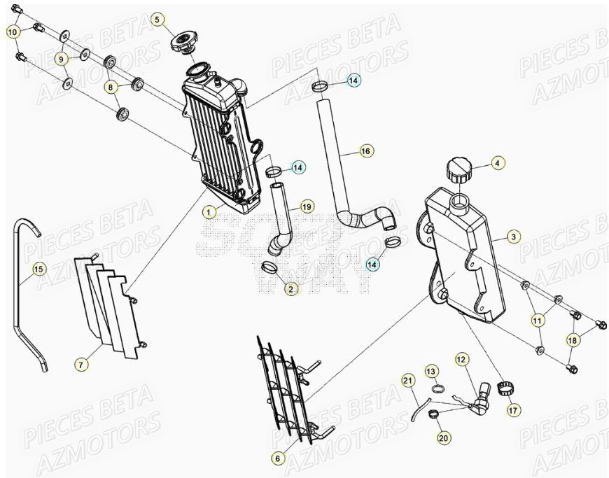 Radiateur BETA Pièces Beta RR 50 STANDARD - 2021-2022