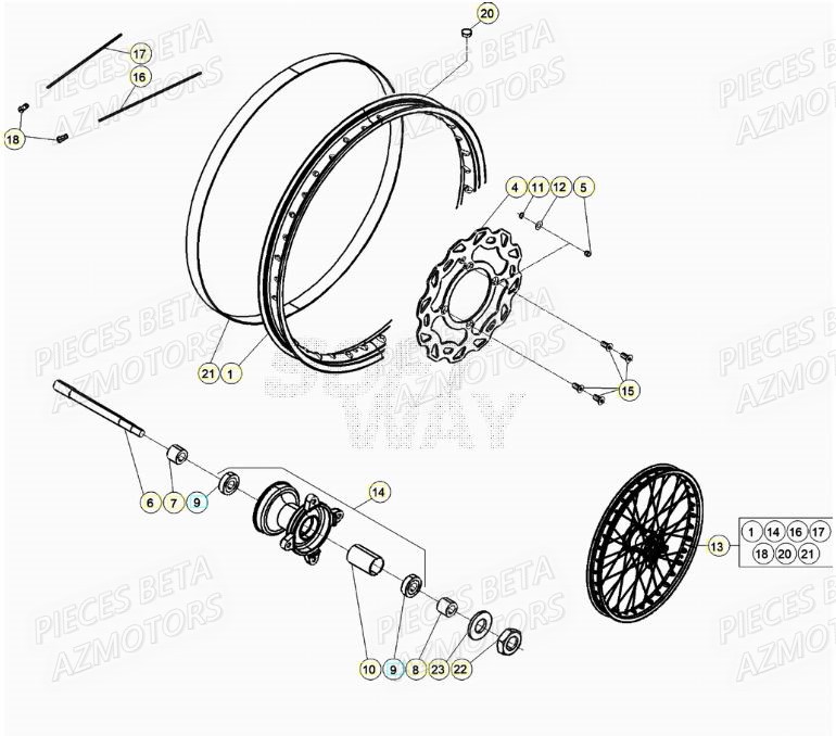 Roue Avant BETA Pièces Beta RR 50 STANDARD - 2021-2022