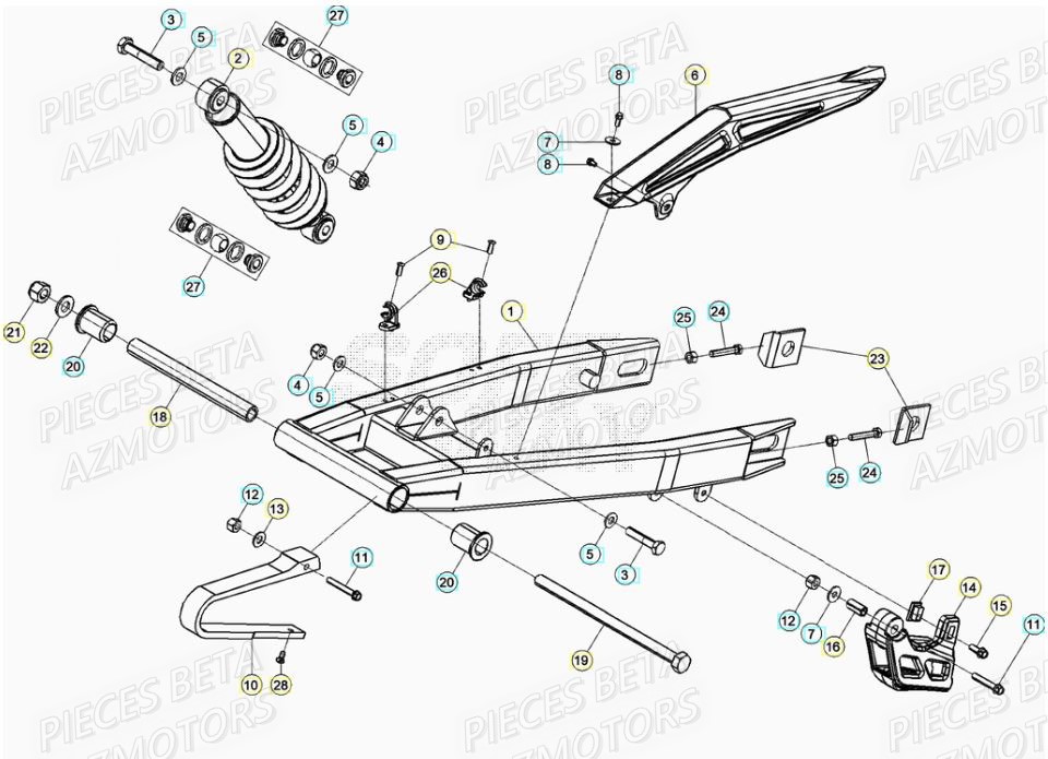 SUSPENSION ARRIERE pour RR 50 STANDARD 21