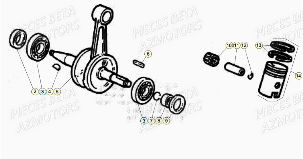 Vilebrequin BETA Pièces Beta RR 50 STANDARD - 2021-2022