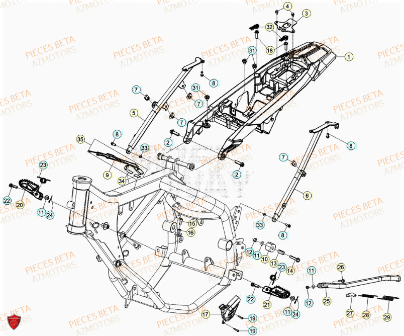 Accessoires Du Chassis BETA Pièces Beta RR 50 STANDARD - 2023-2024