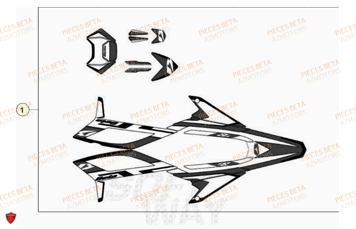Autocollants BETA Pièces Beta RR 50 STANDARD - 2023-2024